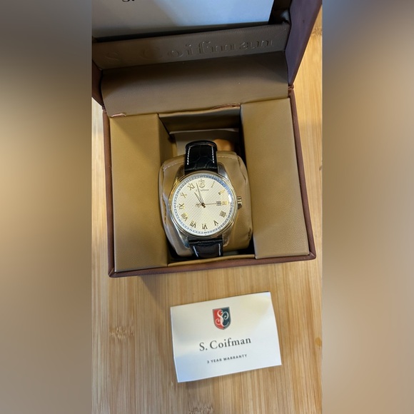 S Coifman Watch With 45mm Silver Face With Black Leather Band - Picture 6 of 6